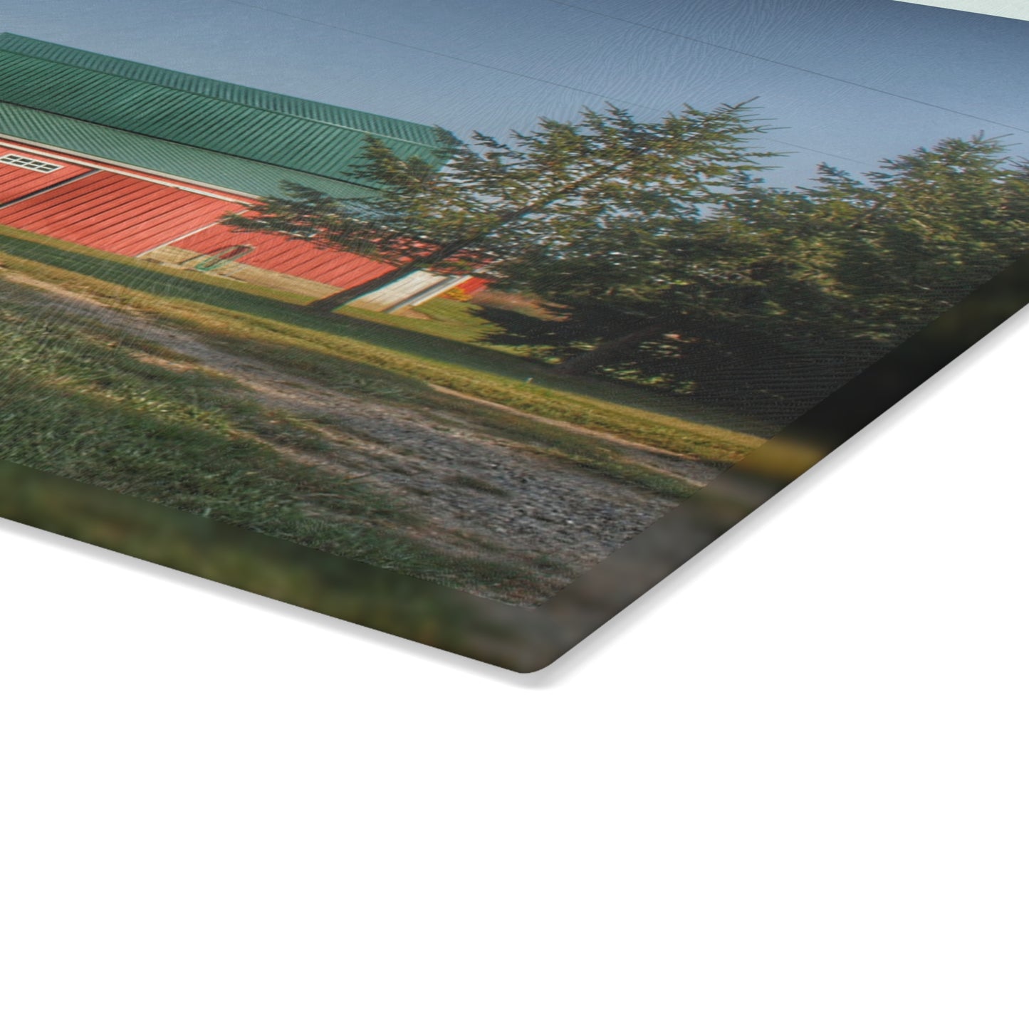 U R There Photography Modern Red II Rustic Farmhouse Tempered-Glass Cutting Board