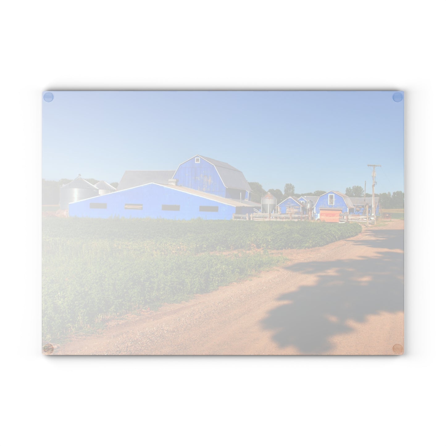 U R There Photography Kidder Road Blues I Rustic Farmhouse Tempered-Glass Cutting Board