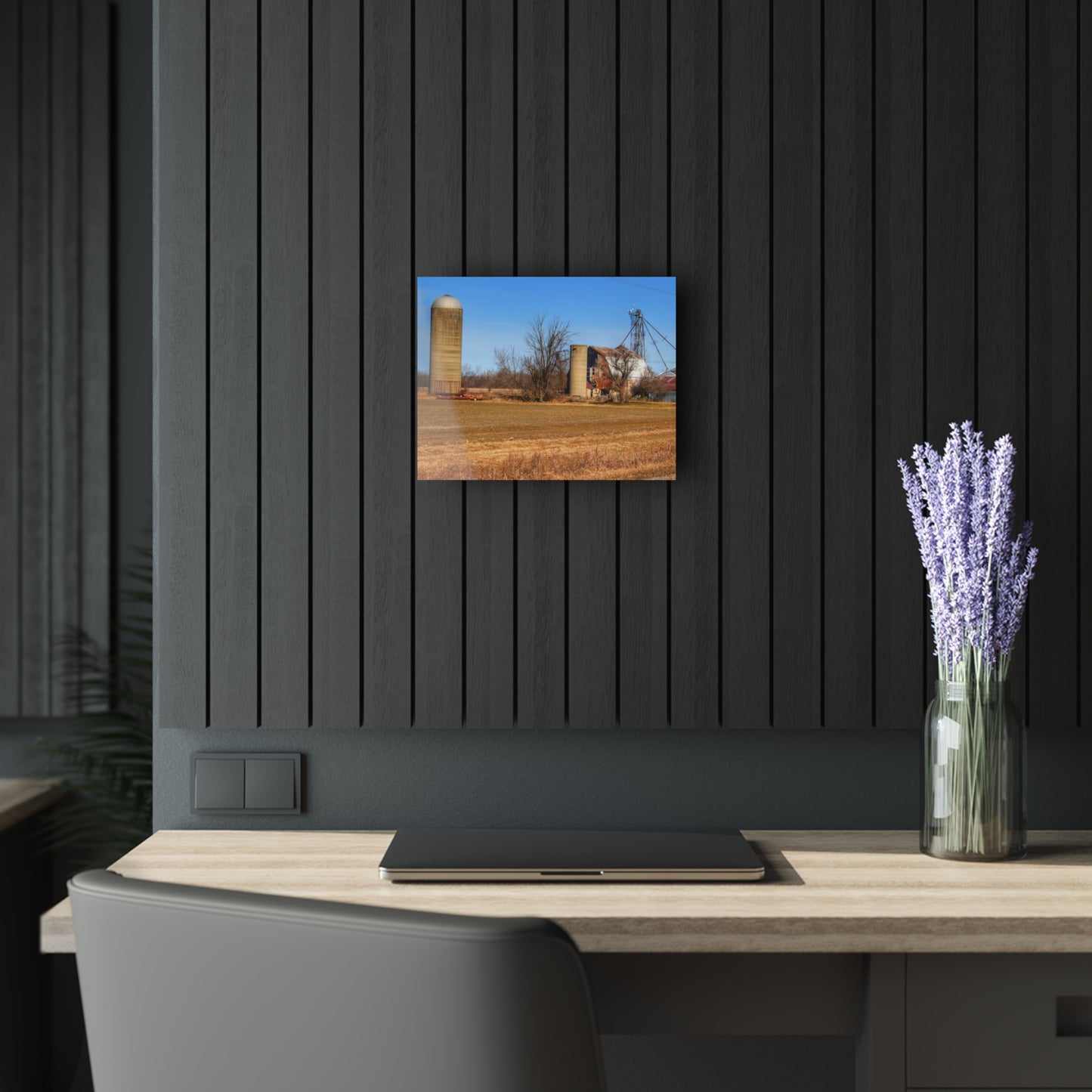 U R There Photography North Cemetery Roads Forgotten Grey Rustic Farmhouse Acrylic Wall Print