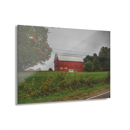 U R There Photography Bronson Lake Road Red Rustic Farmhouse Acrylic Wall Print