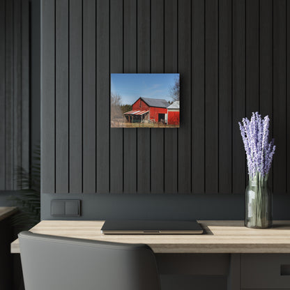 U R There Photography Cass City Carousel Red Rustic Farmhouse Acrylic Wall Print