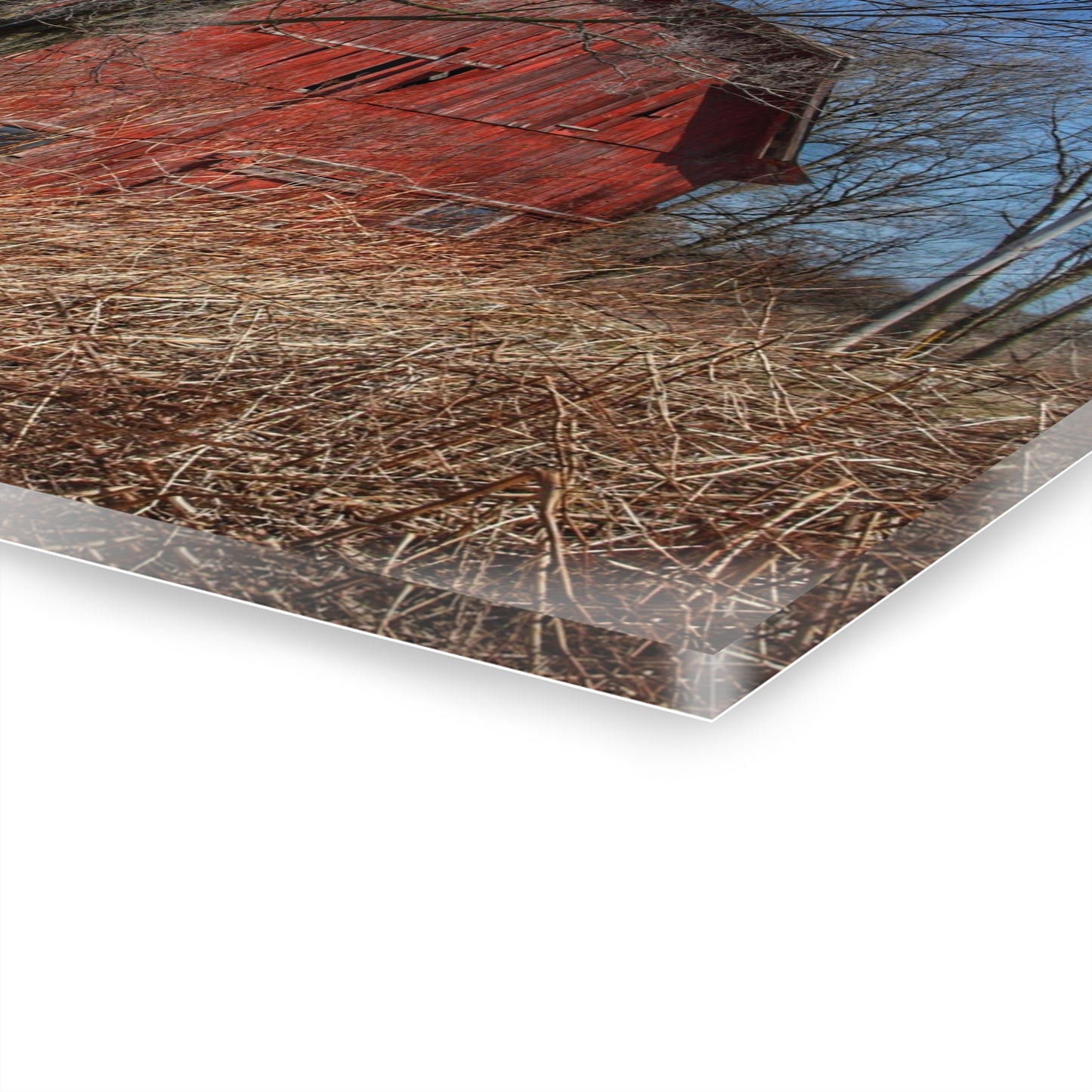 U R There Photography East Dodge Road Red Rustic Farmhouse Acrylic Wall Print