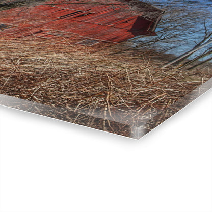 U R There Photography East Dodge Road Red Rustic Farmhouse Acrylic Wall Print