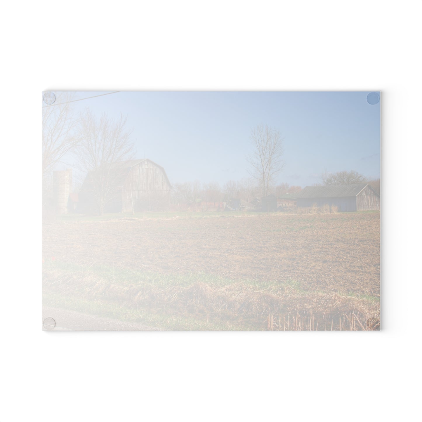 U R There Photography Stanley Road Greys Rustic Farmhouse Tempered-Glass Cutting Board