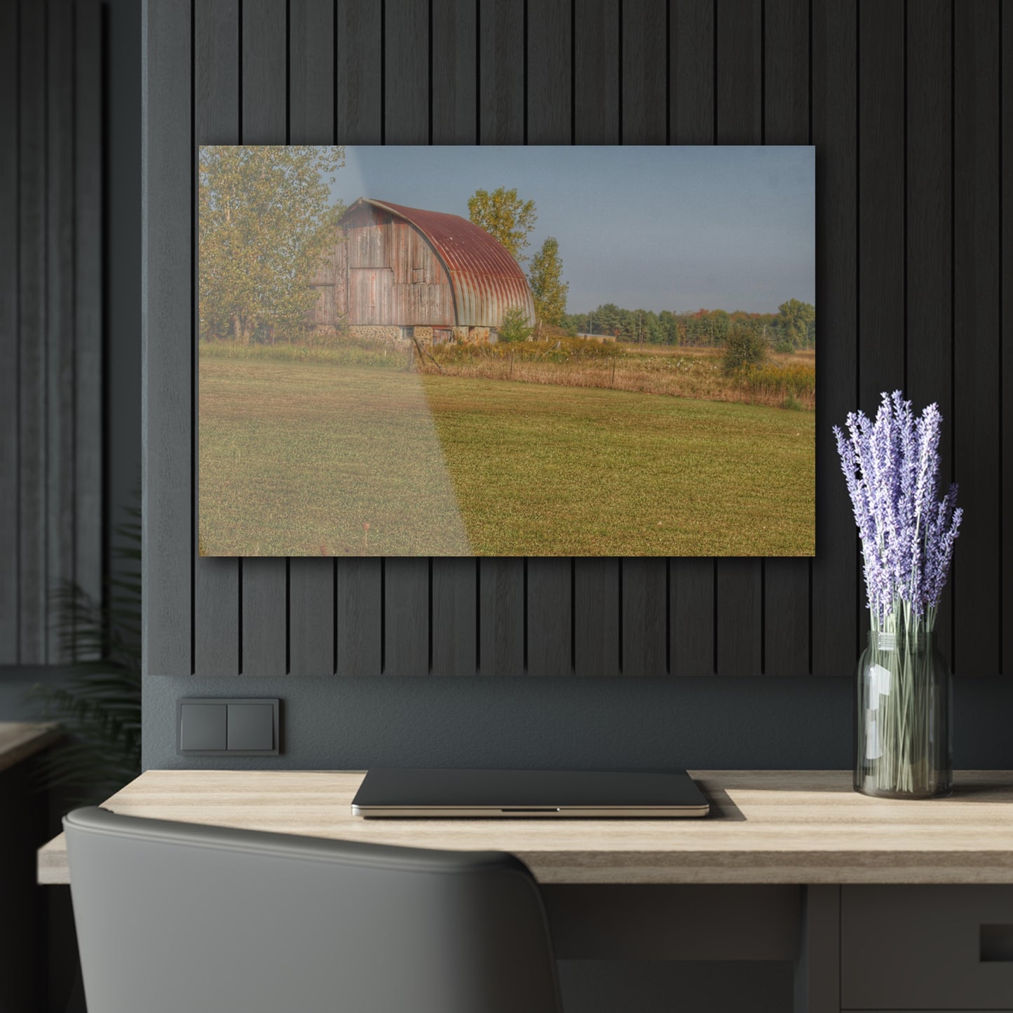 U R There Photography Snover Quonset Grey Rustic Farmhouse Acrylic Wall Print