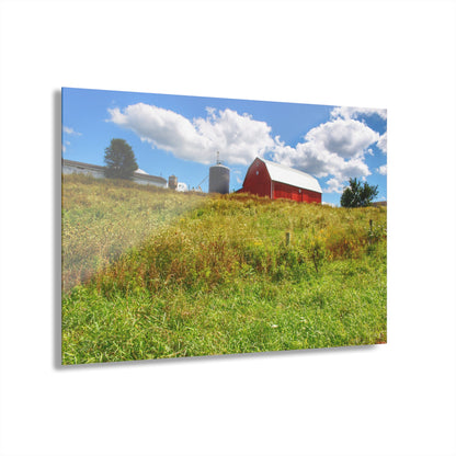 U R There Photography South Henderson Road Hilltop Red II Rustic Farmhouse Acrylic Wall Print