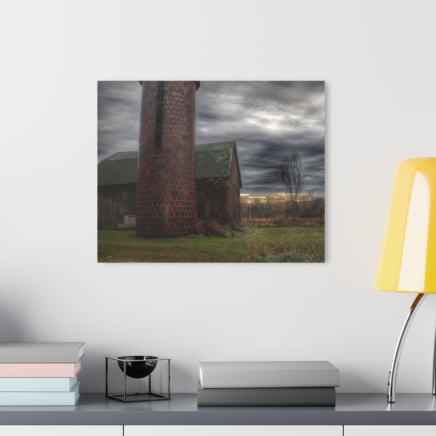 U R There Photography Pero Lake Road Grey II Rustic Farmhouse Acrylic Wall Print