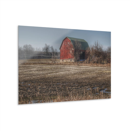 U R There Photography Bowers Road Goodland Red Rustic Farmhouse Acrylic Wall Print