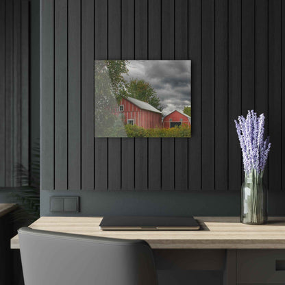 U R There Photography Pinstripe Barn and Buddy I Rustic Farmhouse Acrylic Wall Print