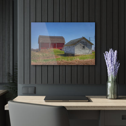 U R There Photography Hurd Corners Red and Little White Rustic Farmhouse Acrylic Wall Print