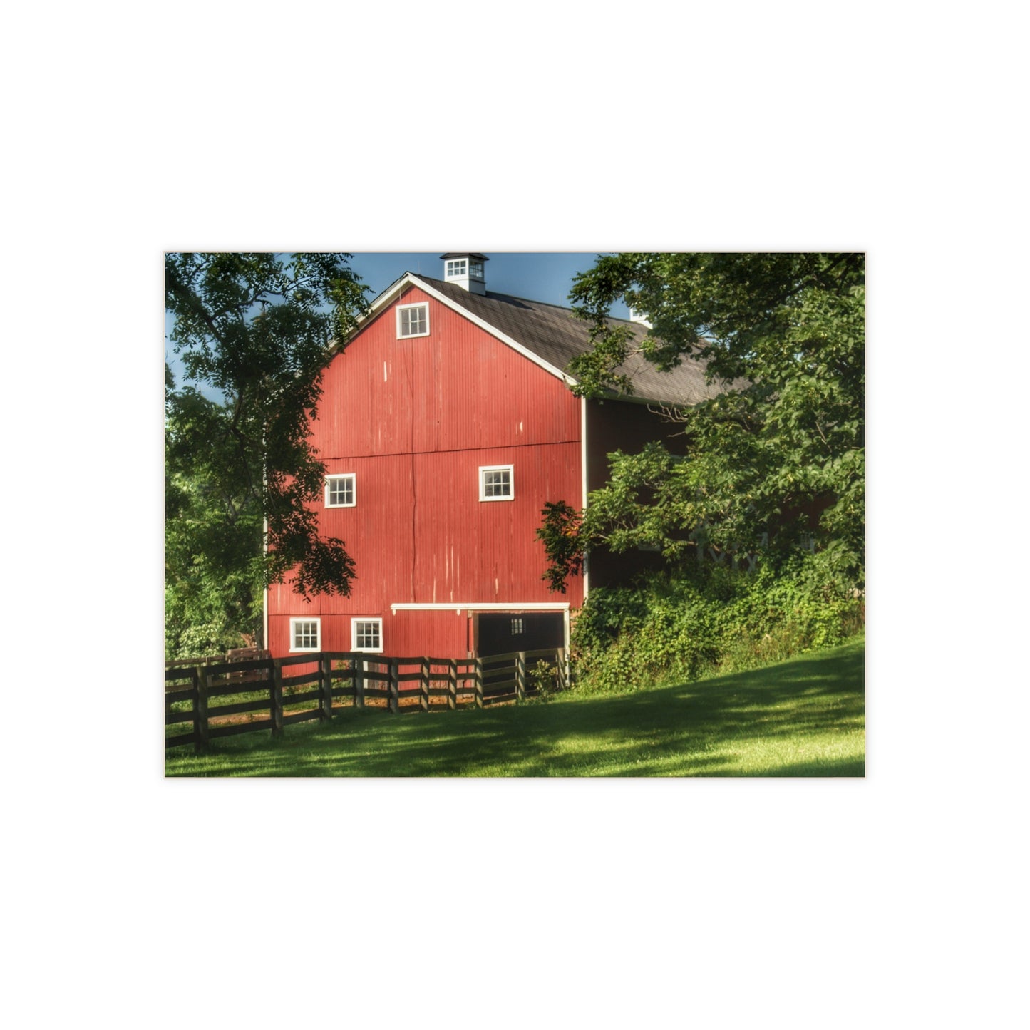 U R There Photography Oxford Red Rustic Farmhouse Decorative Ceramic Tile