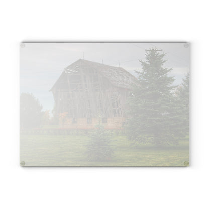 U R There Photography Rich Road Falling Grey I Rustic Farmhouse Tempered-Glass Cutting Board
