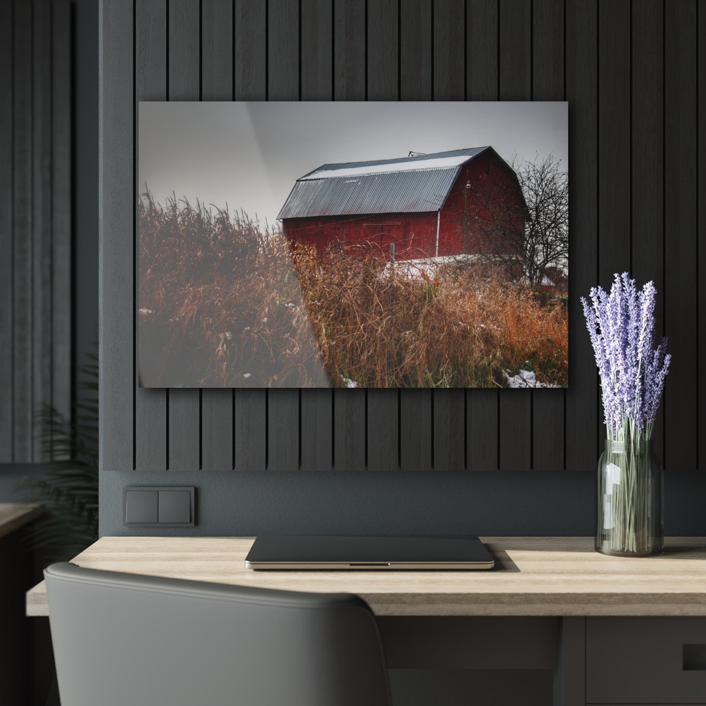 U R There Photography Noble Road Red Rustic Farmhouse Acrylic Wall Print