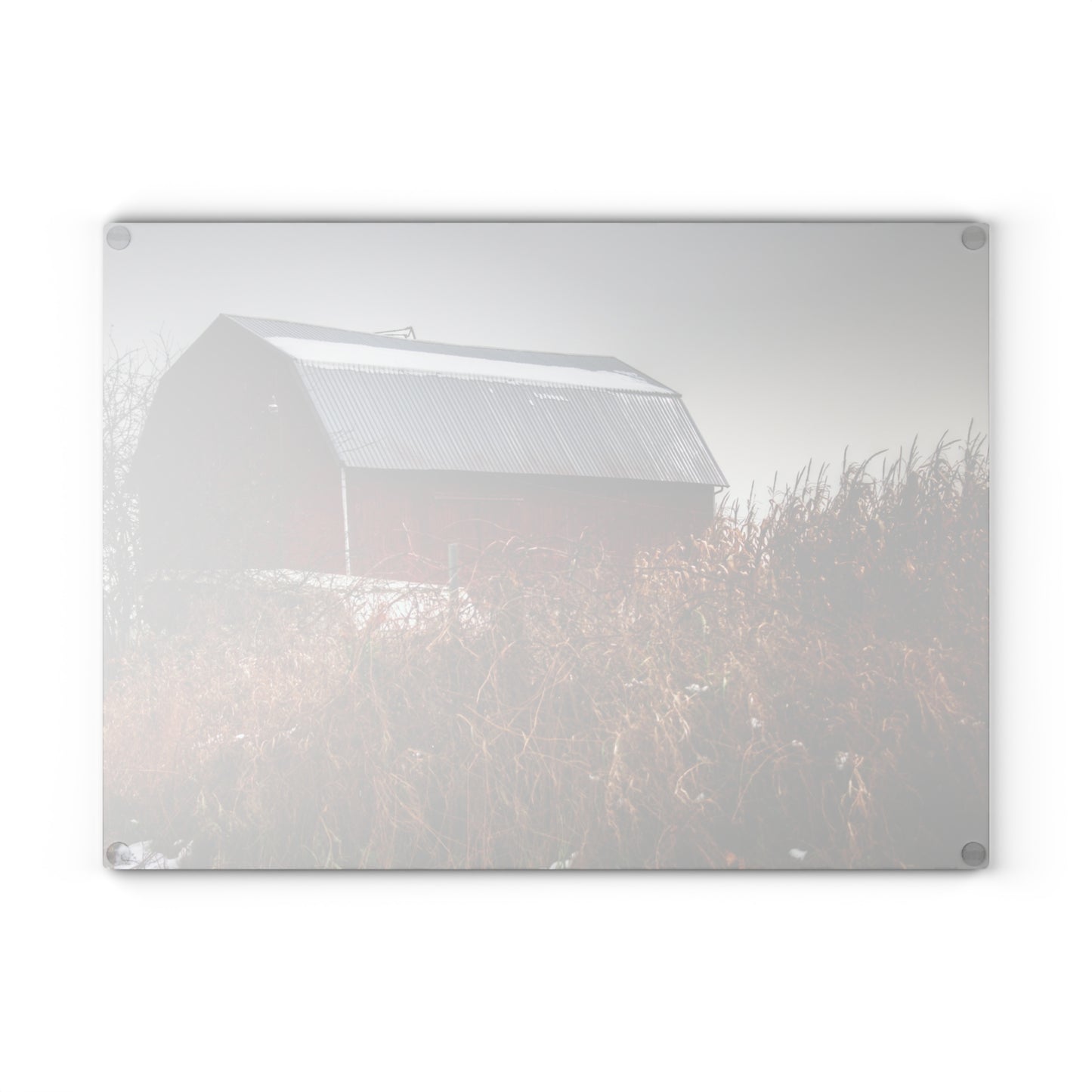 U R There Photography Noble Road Red Rustic Farmhouse Tempered-Glass Cutting Board
