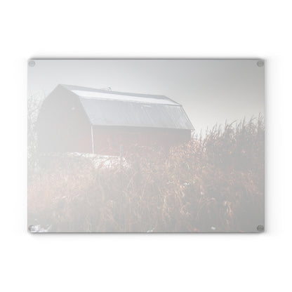 U R There Photography Noble Road Red Rustic Farmhouse Tempered-Glass Cutting Board