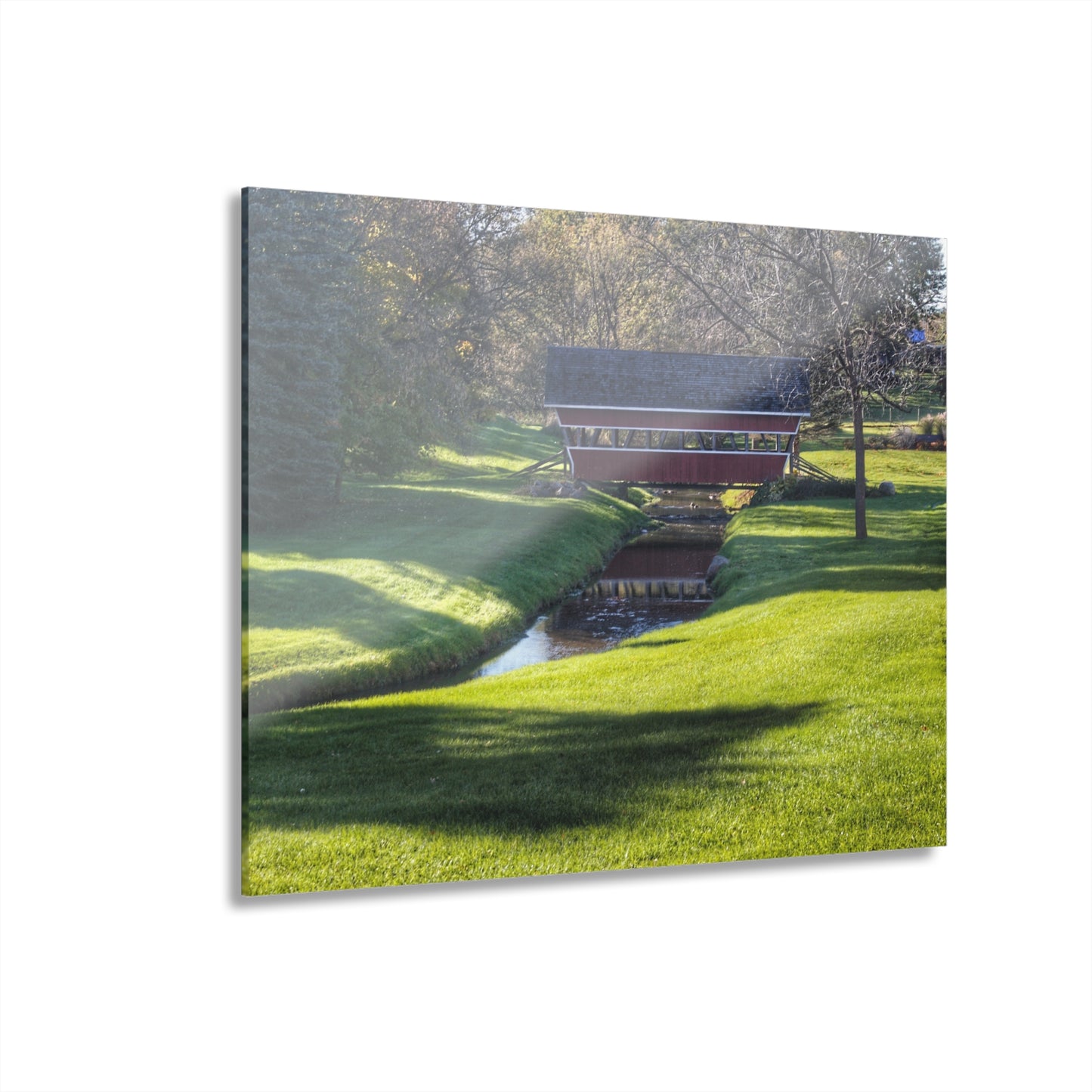 U R There Photography Hadley Covered Bridge I Rustic Farmhouse Acrylic Wall Print