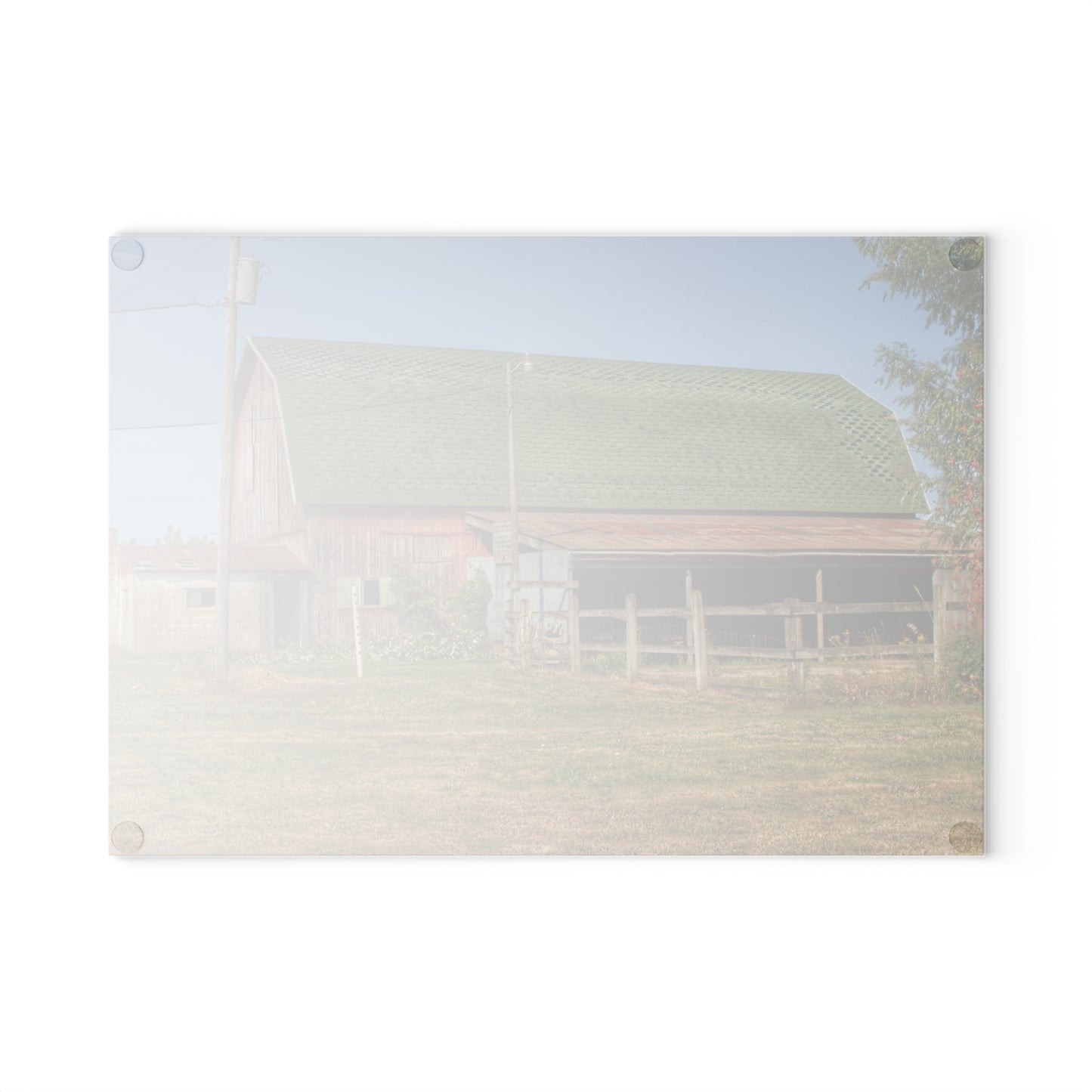 U R There Photography Farrand Road Red with Corral Rustic Farmhouse Tempered-Glass Cutting Board
