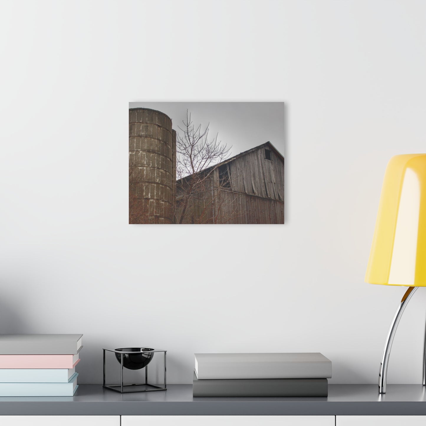 U R There Photography Brandon Hill Grey Rustic Farmhouse Acrylic Wall Print