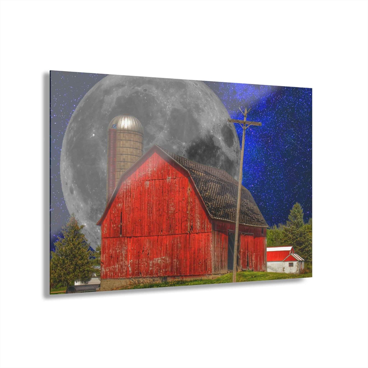 U R There Photography Moon over Hollenbeck Rustic Farmhouse Acrylic Wall Print
