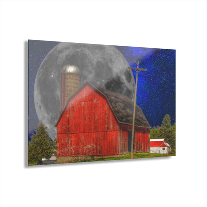 U R There Photography Moon over Hollenbeck Rustic Farmhouse Acrylic Wall Print