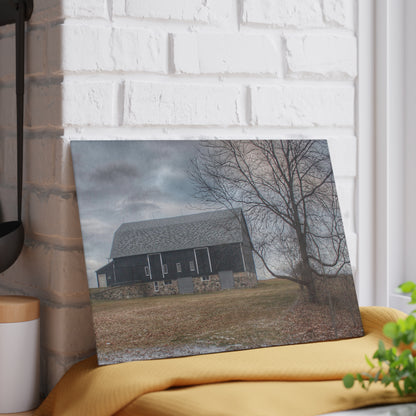 U R There Photography Attica Road Black Rustic Farmhouse Tempered-Glass Cutting Board