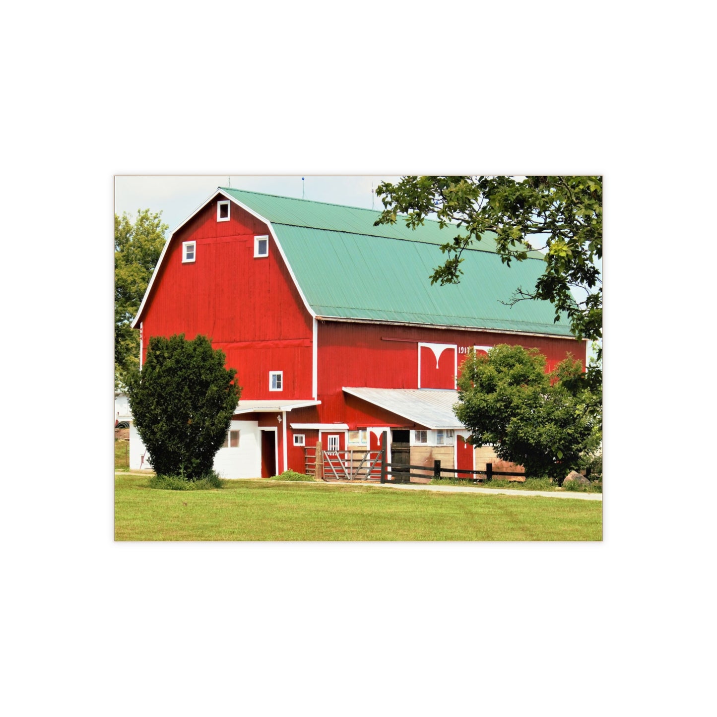 U R There Photography Stewart Road Red II Rustic Farmhouse Decorative Ceramic Tile