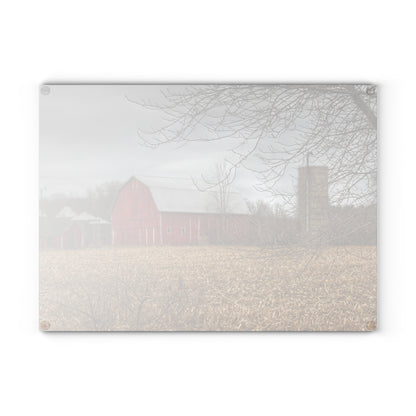 U R There Photography Barns of Arbela I Rustic Farmhouse Tempered-Glass Cutting Board
