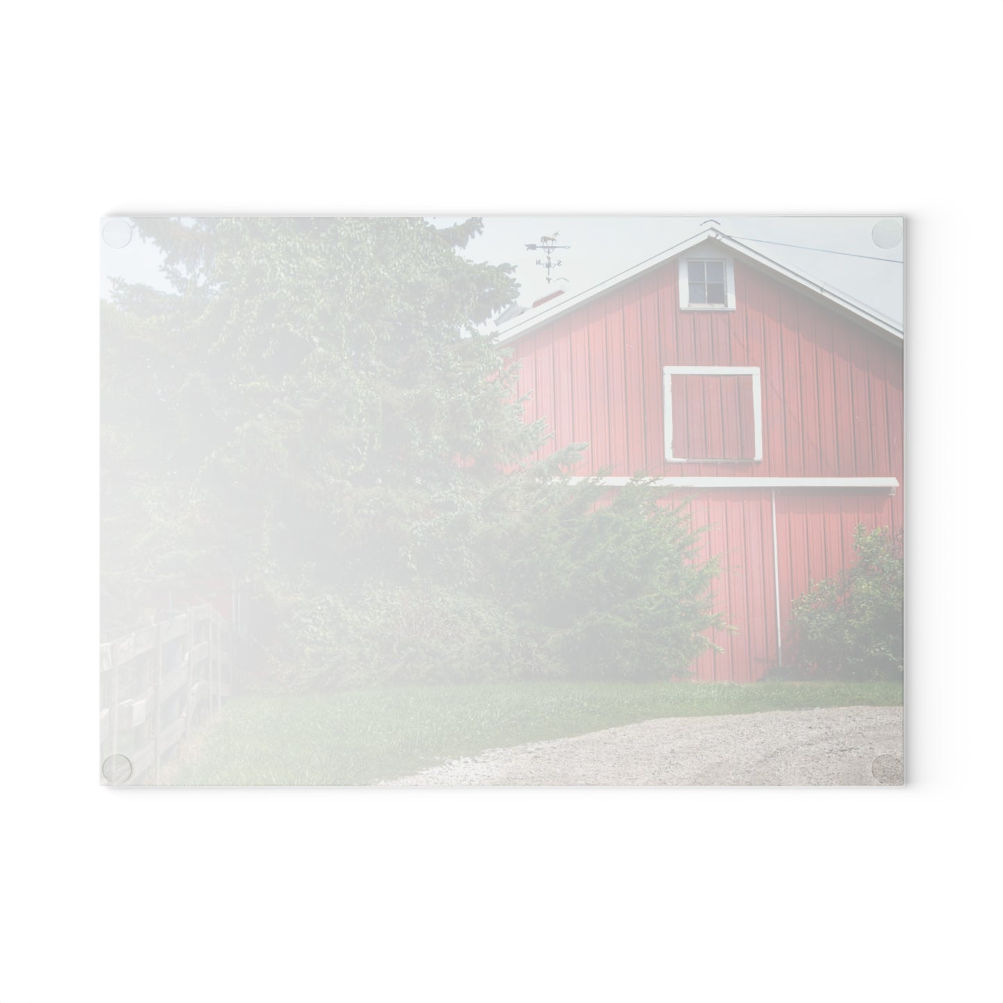 U R There Photography Modern Red I Rustic Farmhouse Tempered-Glass Cutting Board