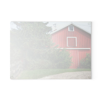 U R There Photography Modern Red I Rustic Farmhouse Tempered-Glass Cutting Board