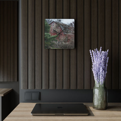 U R There Photography Morris Road Hidden Rustic Farmhouse Acrylic Analog Wall Clock