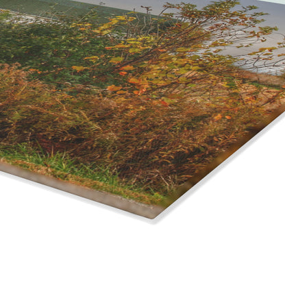 U R There Photography Hill Road White Rustic Farmhouse Tempered-Glass Cutting Board