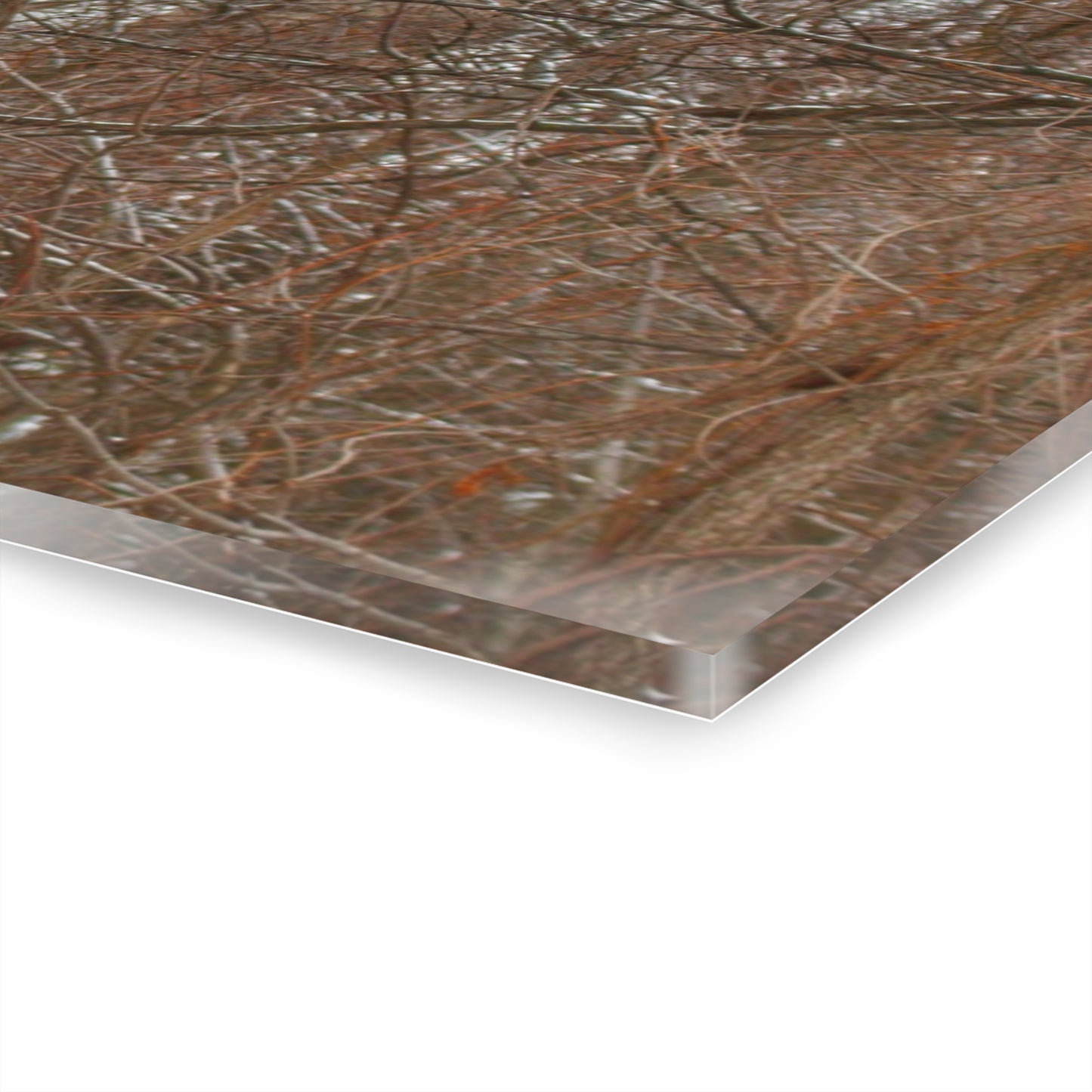 U R There Photography Hough Road Hidden Winter Red I Rustic Farmhouse Acrylic Wall Print