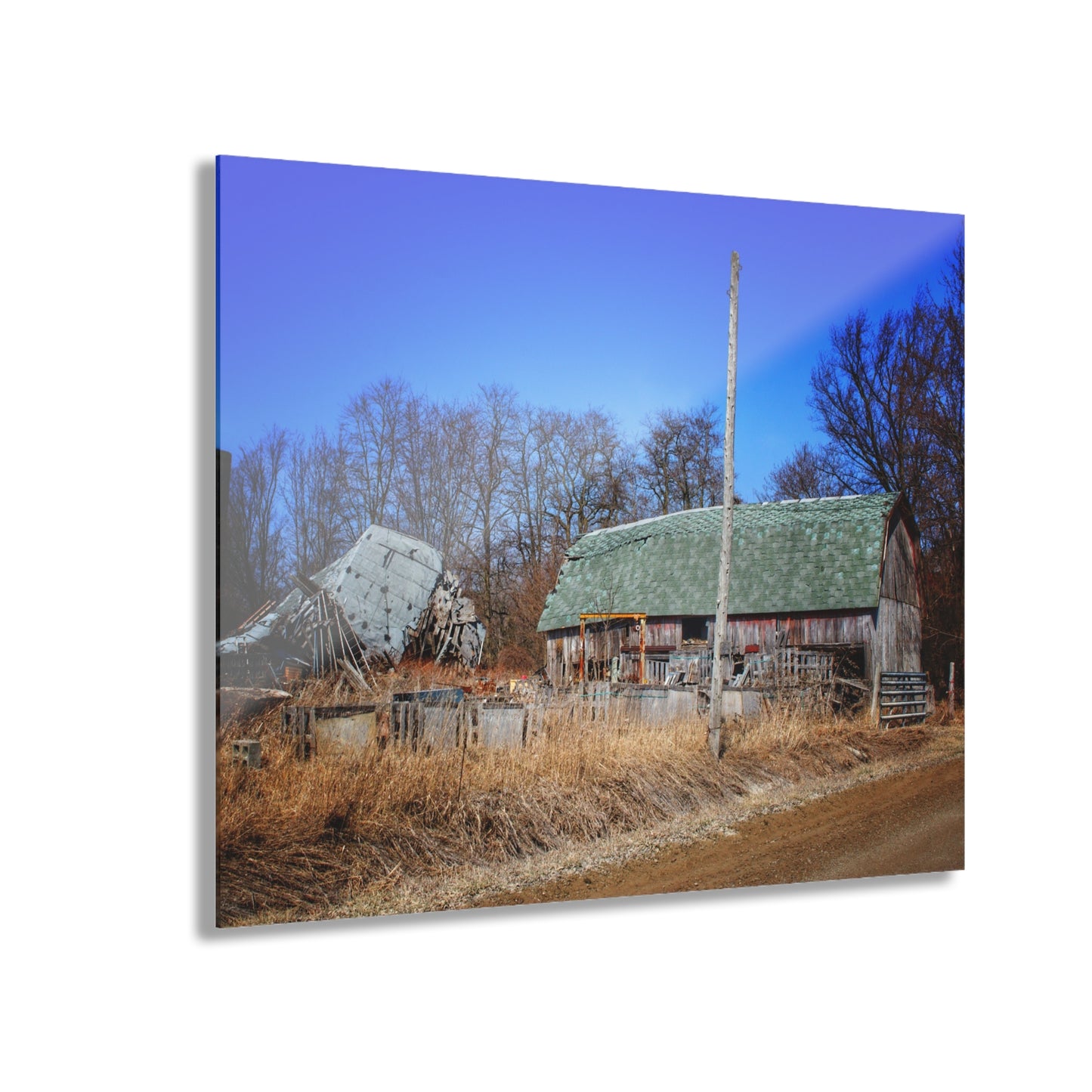 Romeo Plank Road Forgotten Greys II Rustic Farmhouse Acrylic Wall Print