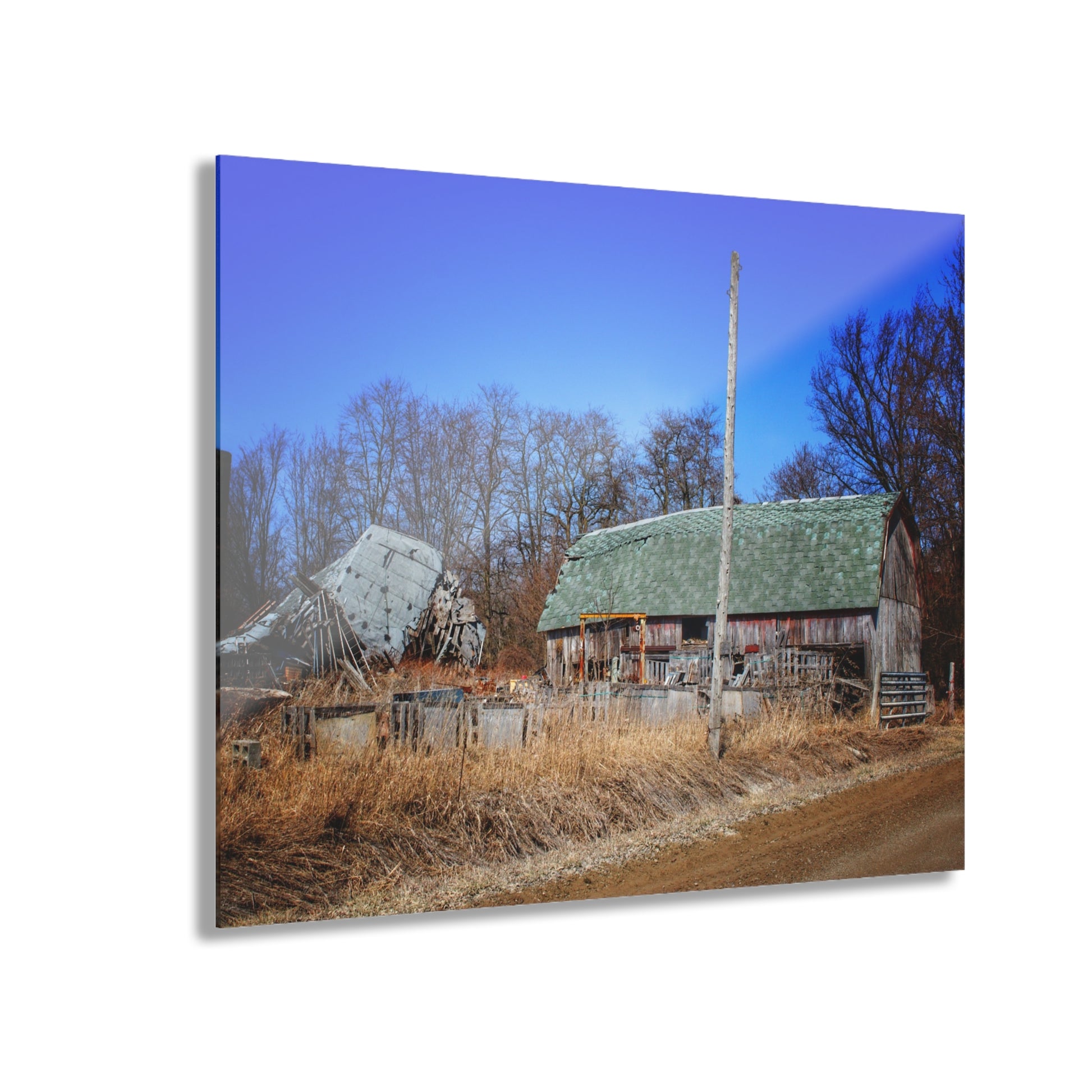 Romeo Plank Road Forgotten Greys II Rustic Farmhouse Acrylic Wall Print
