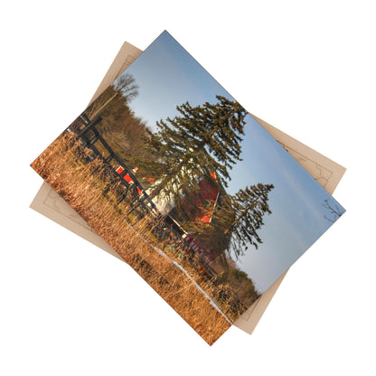 U R There Photography Blood Road Red I Rustic Farmhouse Decorative Ceramic Tile