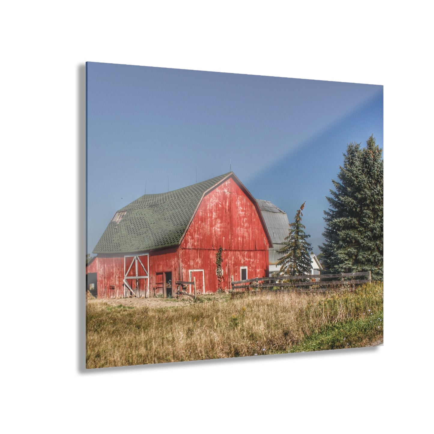 U R There Photography Elmwood Road Red III Rustic Farmhouse Acrylic Wall Print