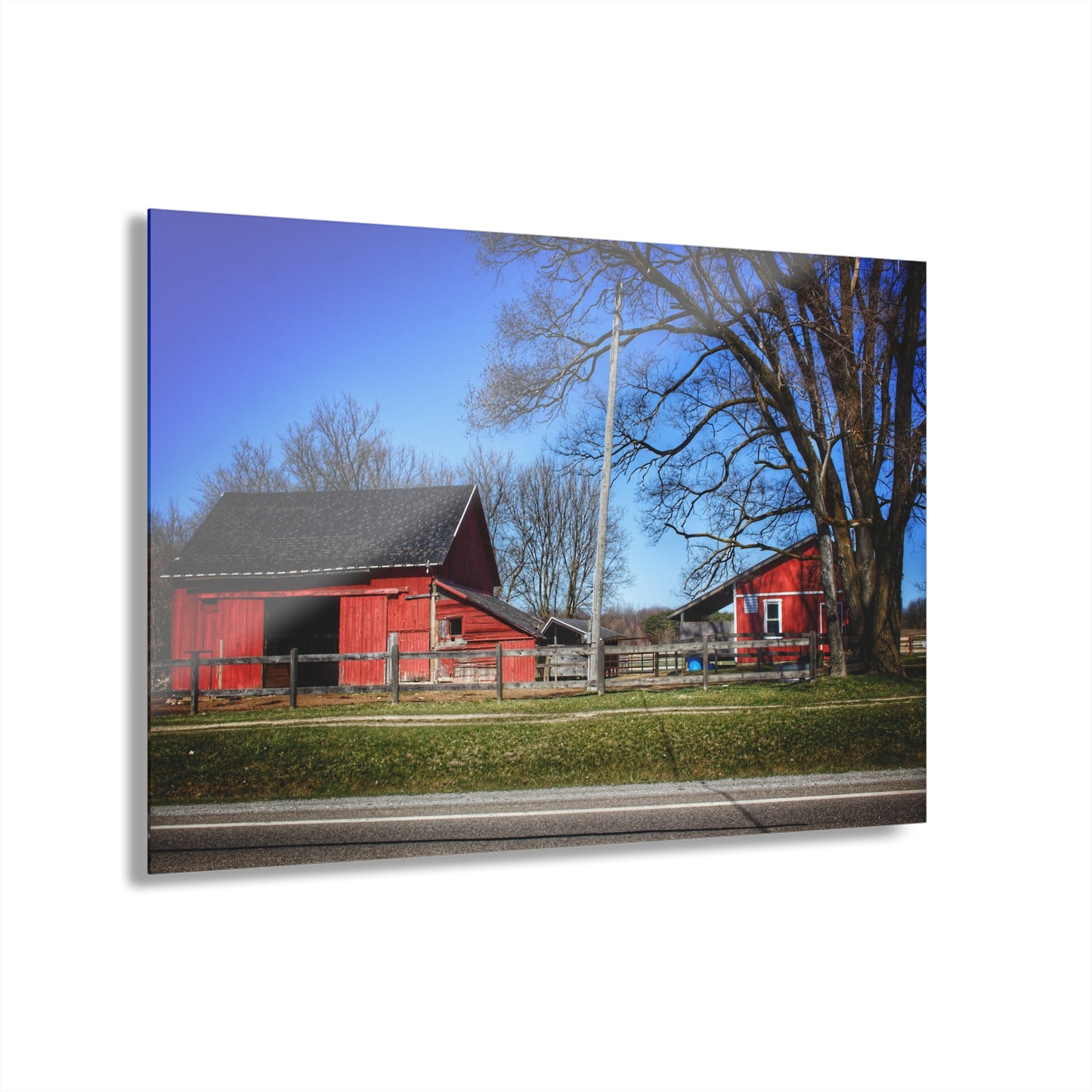 U R There Photography Imlay Reds Rustic Farmhouse Acrylic Wall Print