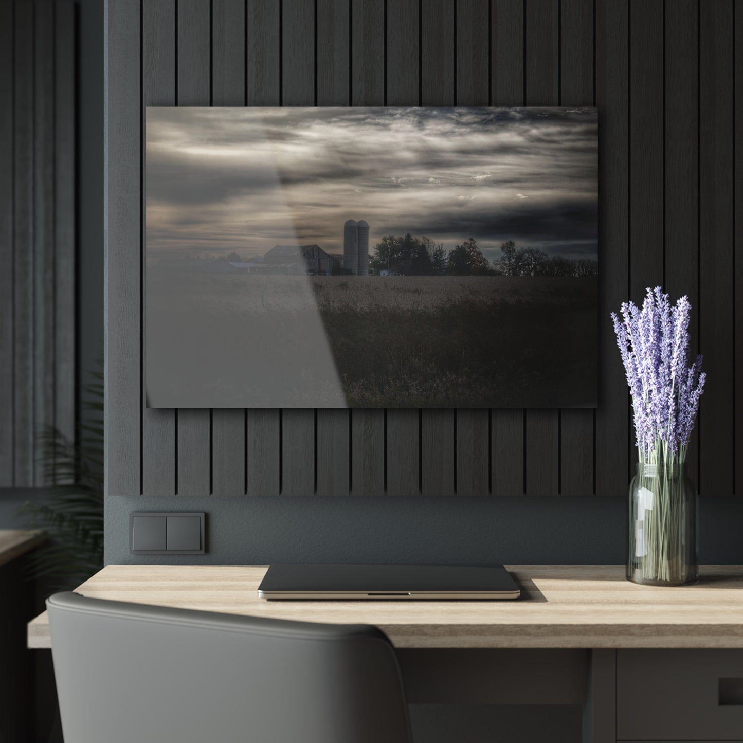 U R There Photography Across the Field on Brown City Road Rustic Farmhouse Acrylic Wall Print