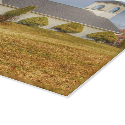 U R There Photography Oxford Chapel Rustic Farmhouse Tempered-Glass Cutting Board