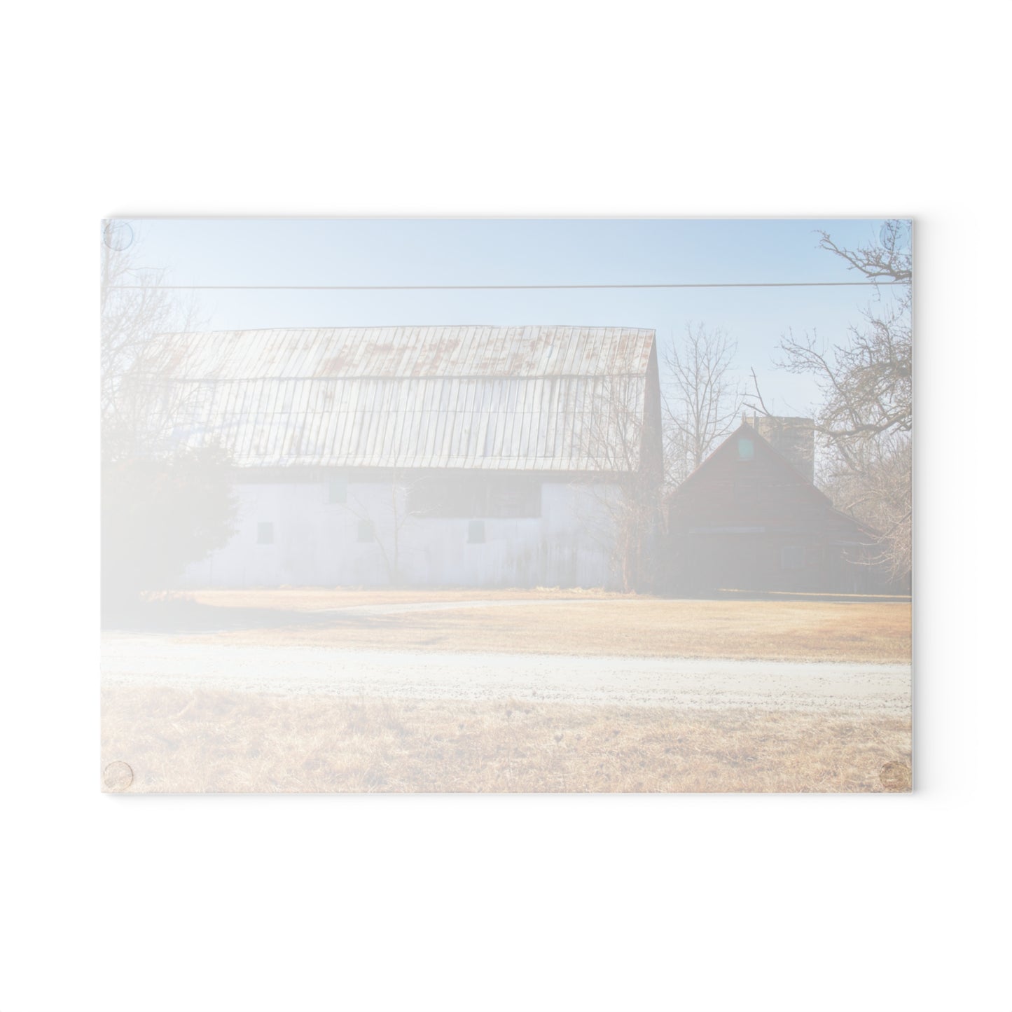 U R There Photography Indian Trail Rusted Reds II Rustic Farmhouse Tempered-Glass Cutting Board
