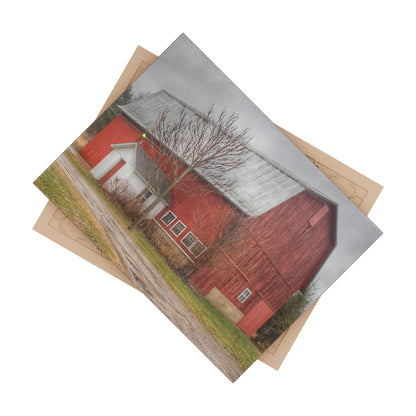 U R There Photography Bray Road Red II Rustic Farmhouse Decorative Ceramic Tile