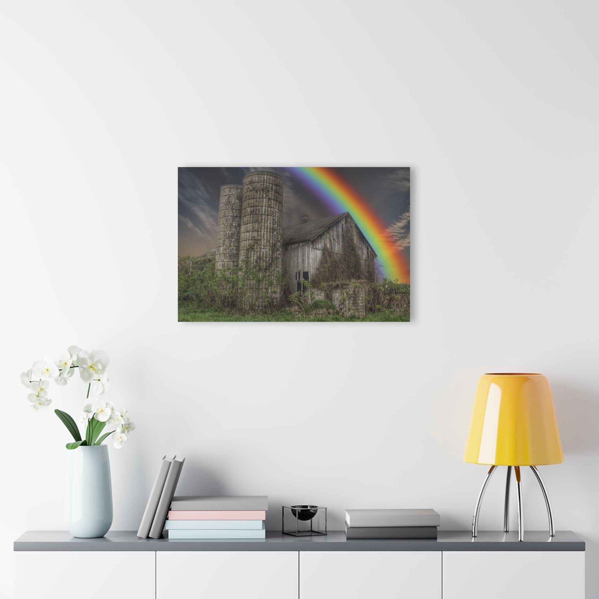 U R There Photography Somewhere Under the Rainbow Rustic Farmhouse Acrylic Wall Print