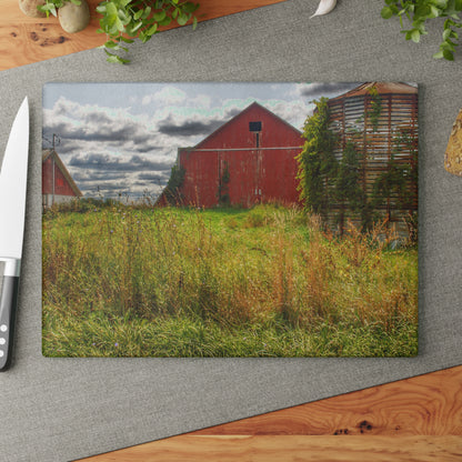 U R There Photography Roadside Relics Rustic Farmhouse Tempered-Glass Cutting Board