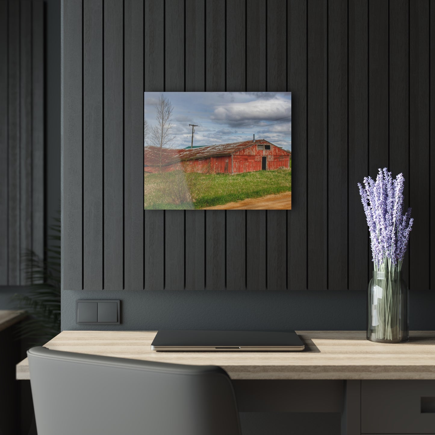 U R There Photography Centerline Road Sinking Shack Rustic Farmhouse Acrylic Wall Print