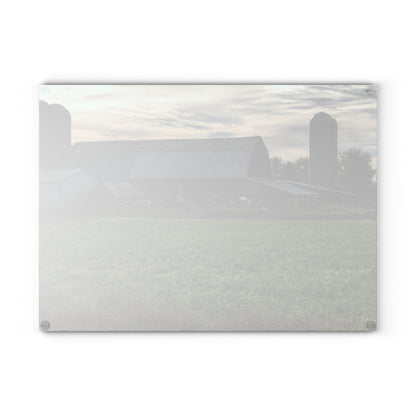 U R There Photography Shepard Road Farm II Rustic Farmhouse Tempered-Glass Cutting Board