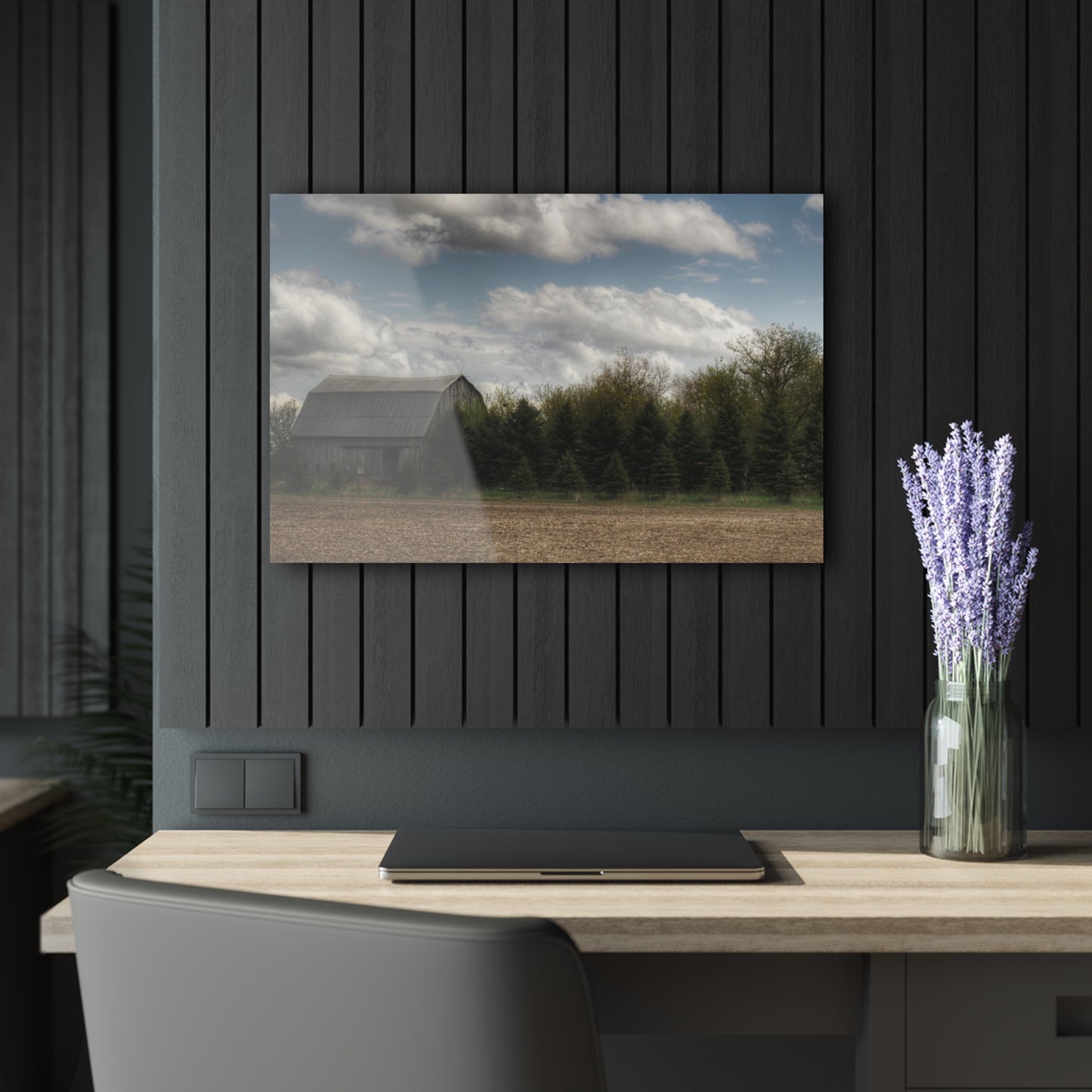 U R There Photography Sandusky Grey in the Pines Rustic Farmhouse Acrylic Wall Print