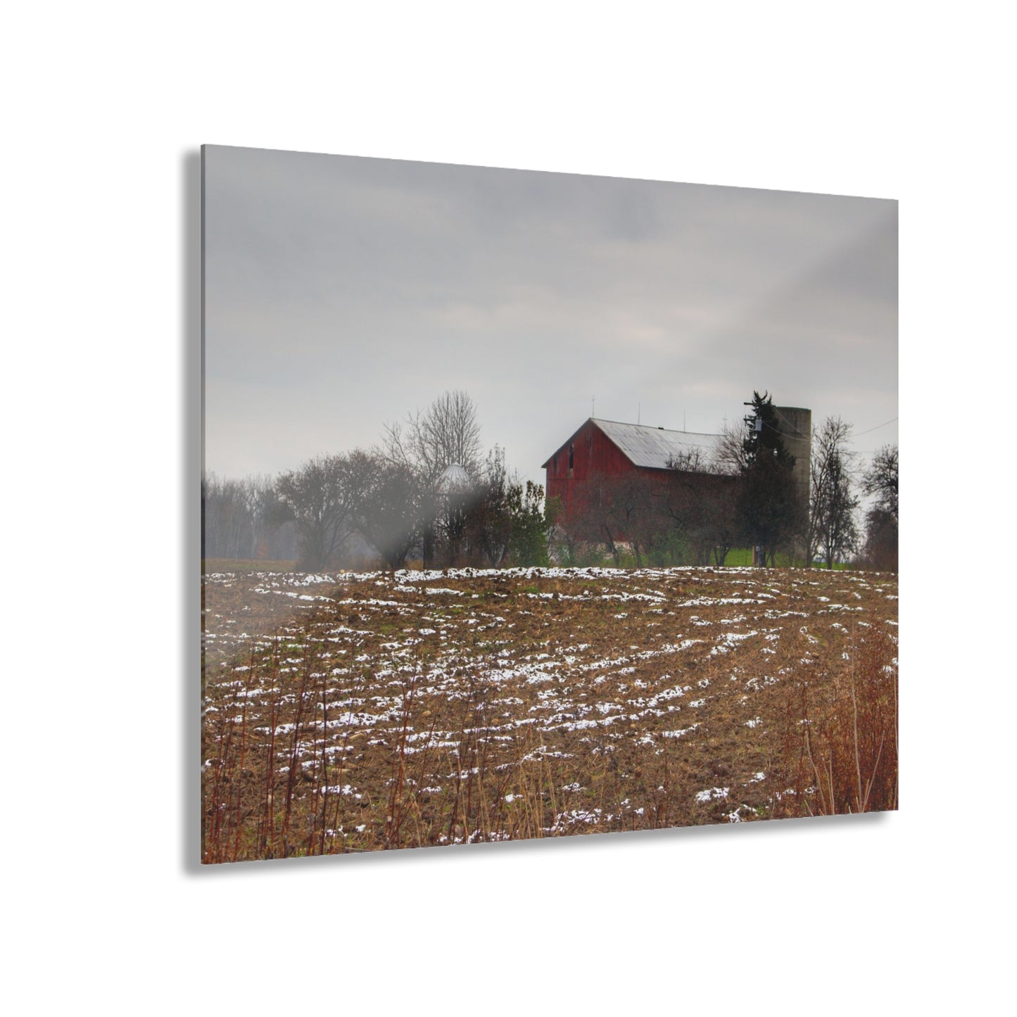 U R There Photography Brook Road Red Rustic Farmhouse Acrylic Wall Print