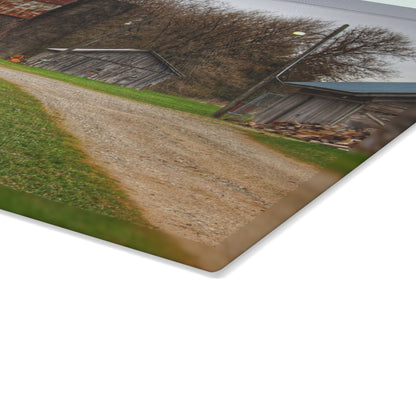 U R There Photography South Summers Road Rusted and Little Grey Rustic Farmhouse Tempered-Glass Cutting Board