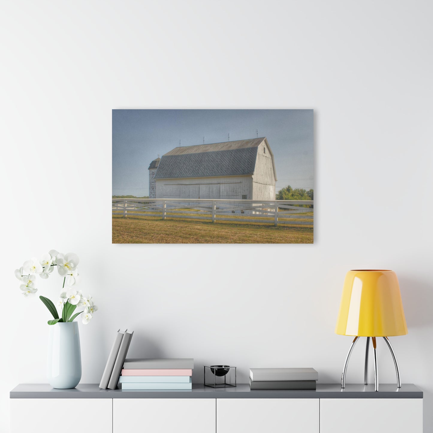 U R There Photography Belsay Road White Rustic Farmhouse Acrylic Wall Print
