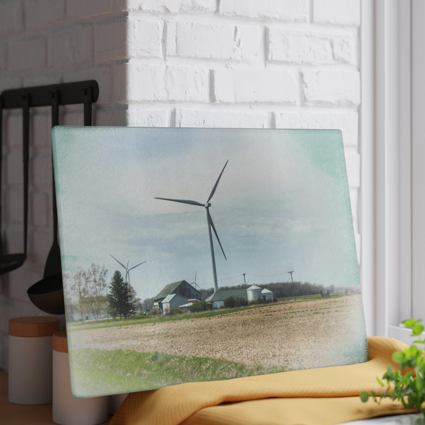 U R There Photography Dickerson Grey Rustic Farmhouse Tempered-Glass Cutting Board